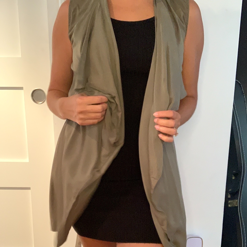 Green Dressy  Vest with Wrap Tie